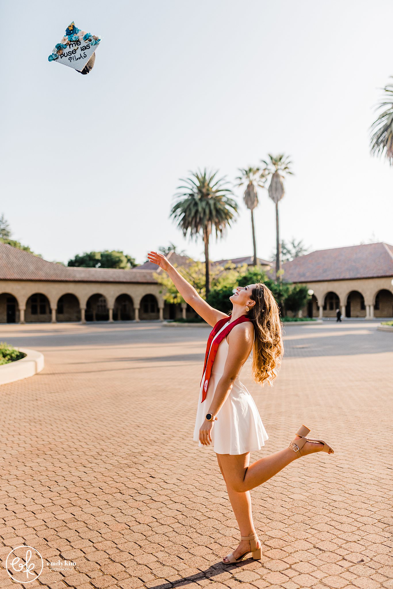 Stanford College Graduation Photos - throwing cap in the air