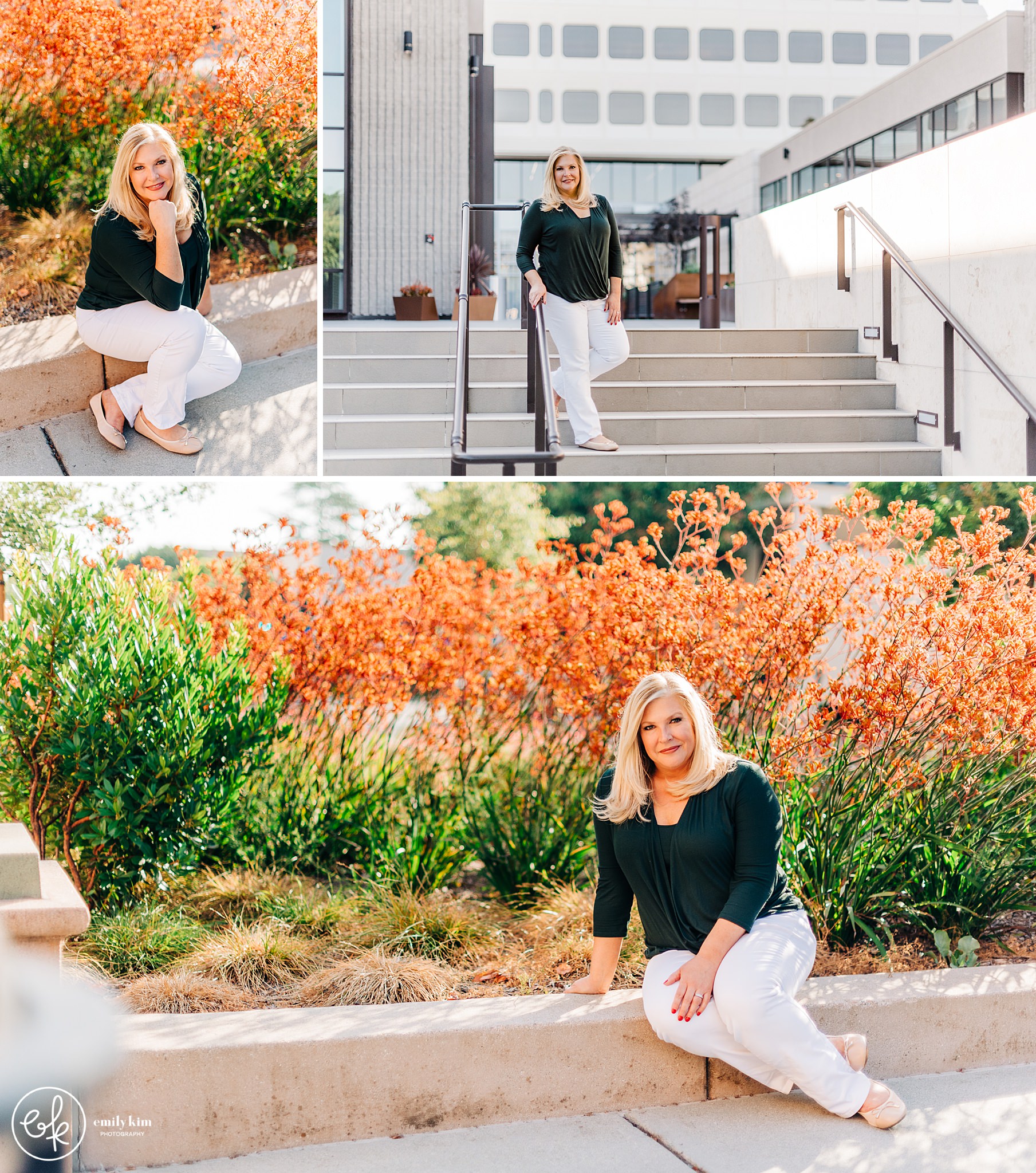 Collage of lifestyle headshots for a female business owner in downtown Mountain View