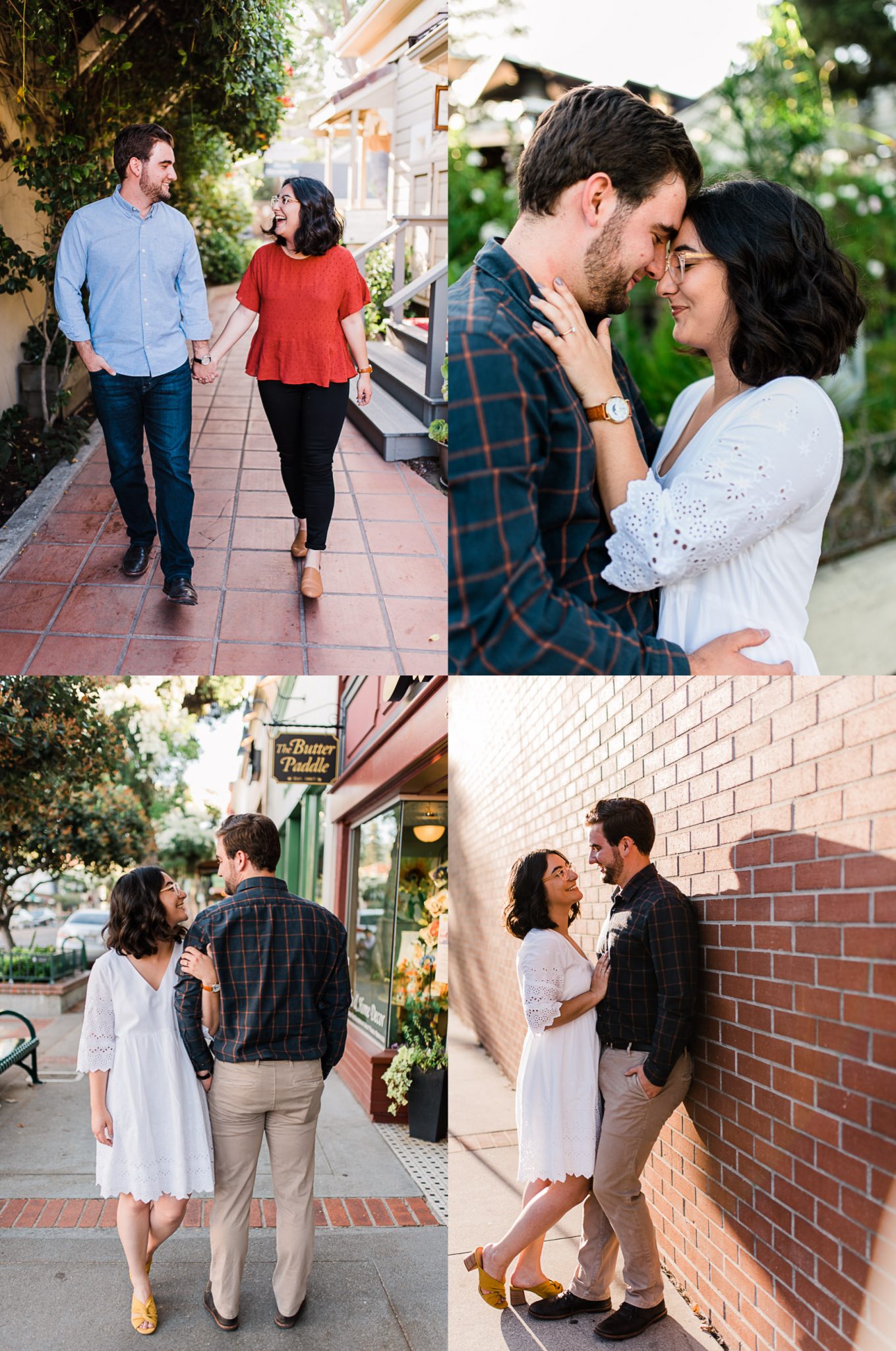 College of photos of couple in downtown Los Gatos, CA