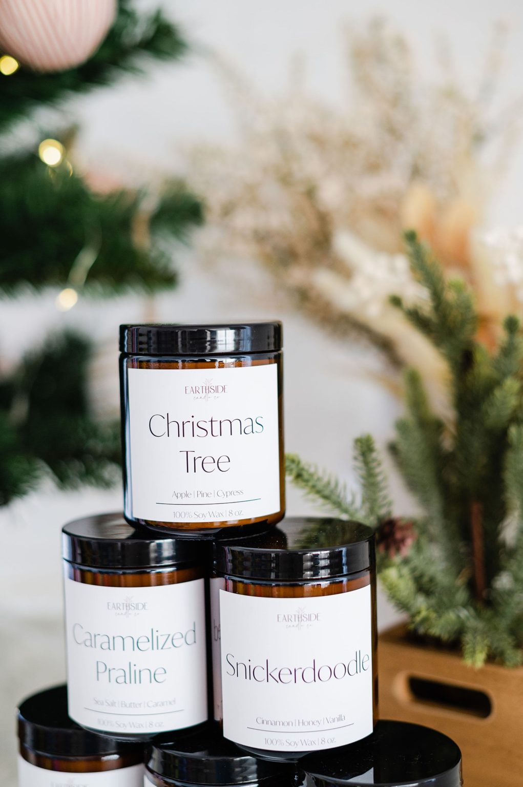 Holiday and Christmas product photoshoot: Earthside Candle Co