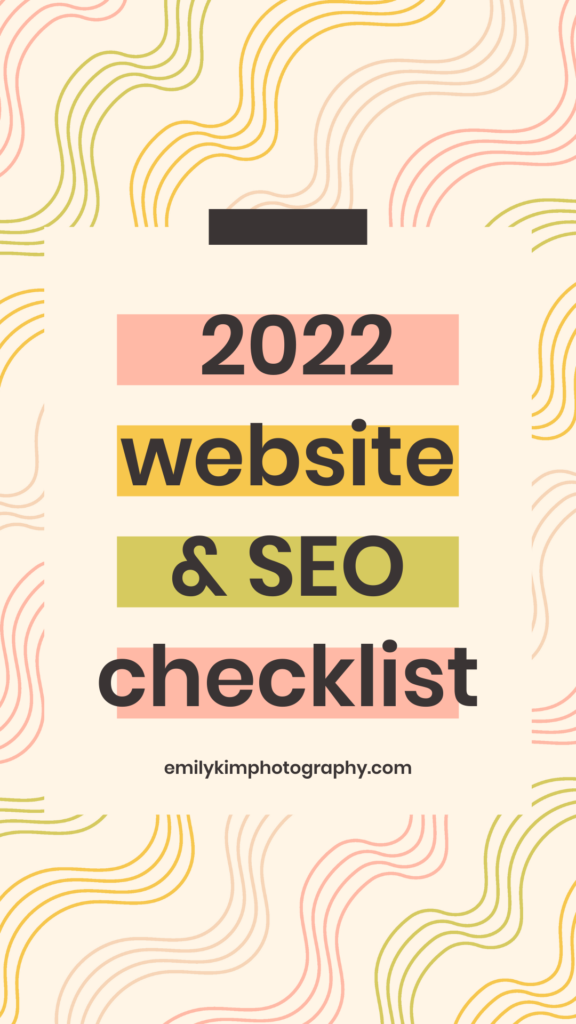 2022 website & SEO checklist